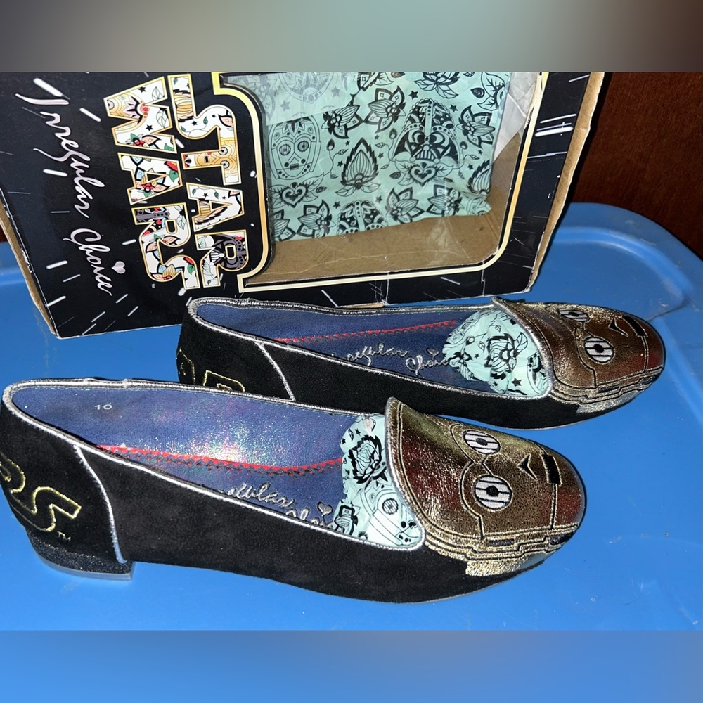 Disney Star Wars C3PO Irregular Choice Loafer Shoe Woman Size 10 New with Box
